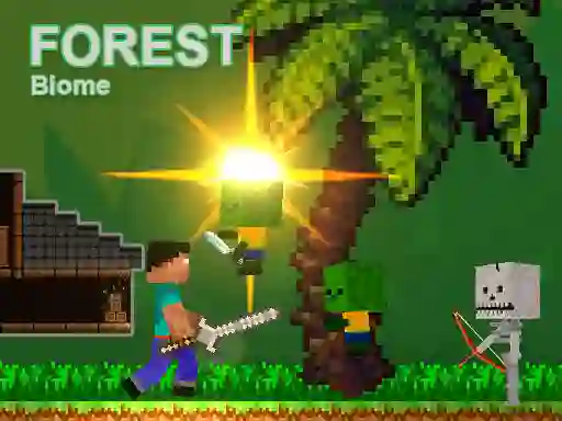 Noob vs Zombies - Forest biome เกมออนไลน์