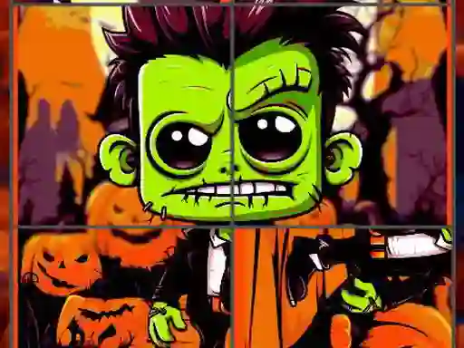 Franky & Vampire Halloween Puzzle เกมออนไลน์