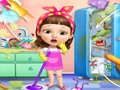 เด็กหญิงหวานทำความสะอาดบ้านที่ยุ่งเหยิง เกมออนไลน์