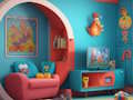 หลบหนีจากบ้านสีชมพูและสีฟ้า  เกมออนไลน์