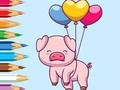 สมุดระบายสี: หมูบอลลูน  เกมออนไลน์