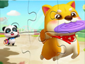 ปริศนาจิ๊กซอว์: แพนด้าน้อยเล่นกับสัตว์เลี้ยง  เกมออนไลน์