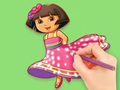 สมุดระบายสี: Dora เตรียมปาร์ตี้  เกมออนไลน์