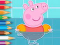 สมุดระบายสี: Peppa ว่ายน้ำ  เกมออนไลน์