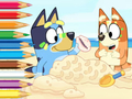 สมุดระบายสี: Bluey บนชายหาด  เกมออนไลน์