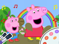 สมุดระบายสี: Peppa Pig Muddy ตลกๆ  เกมออนไลน์