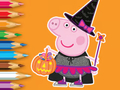 สมุดระบายสี: Peppa Pig วันฮาโลวีน  เกมออนไลน์