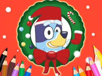 สมุดระบายสี: Bluey ซานตาคลอส  เกมออนไลน์