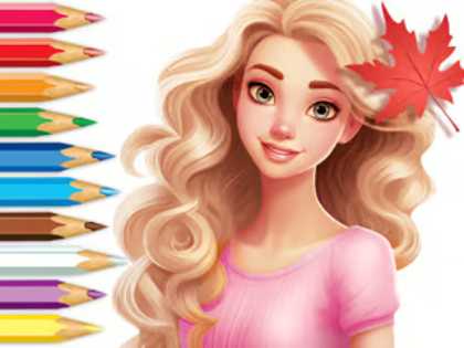 สมุดระบายสี: นิทานฤดูใบไม้ร่วงตุ๊กตาบาร์บี้  เกมออนไลน์