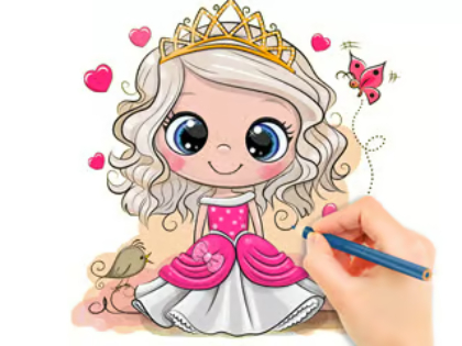 สมุดระบายสี: เจ้าหญิงตุ๊กตาจิบิ  เกมออนไลน์