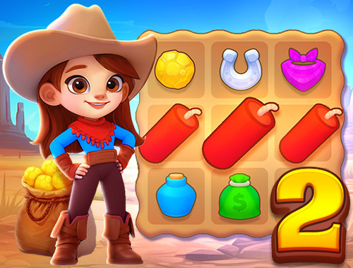 Wild West Match 2: ตื่นทอง  เกมออนไลน์