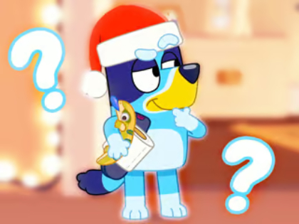 แบบทดสอบสำหรับเด็ก: Bluey Christmas Fandom  เกมออนไลน์