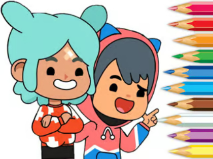 สมุดระบายสี: Toca Boca Friends  เกมออนไลน์
