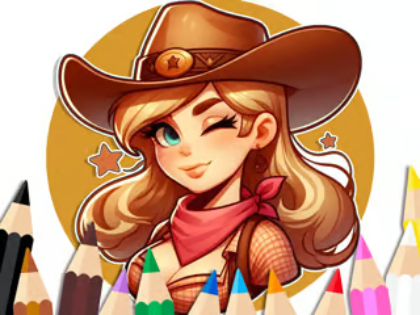 สมุดระบายสี: Cowgirl  เกมออนไลน์