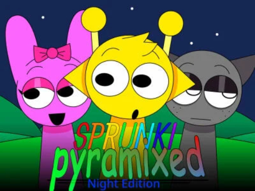 Sprunki Pyramixed: Night Edition เกมออนไลน์