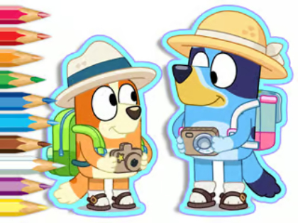 สมุดระบายสี: Blueley Camping  เกมออนไลน์