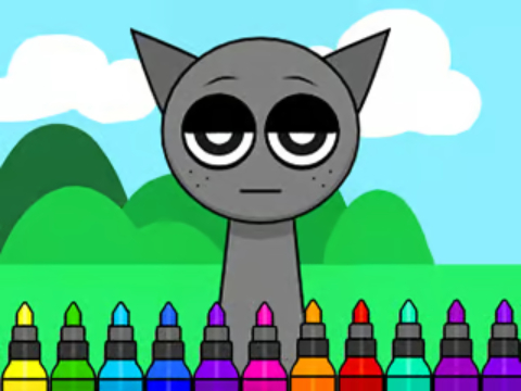 สมุดระบายสี: Sprunki Incredibox Gray  เกมออนไลน์
