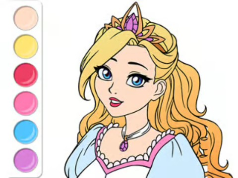 สมุดระบายสี: ชุดพรหมเจ้าหญิง  เกมออนไลน์