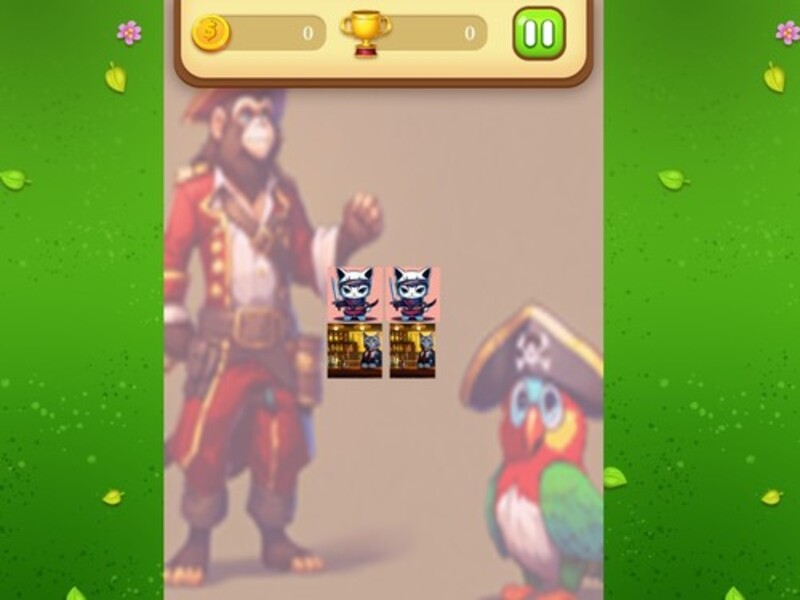 การจับคู่หน่วยความจำแมวโจรสลัด เกมออนไลน์