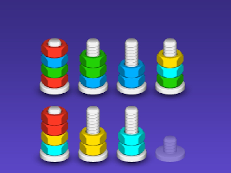 เรียงลำดับปริศนา - ถั่วและสลักเกลียว เกมออนไลน์