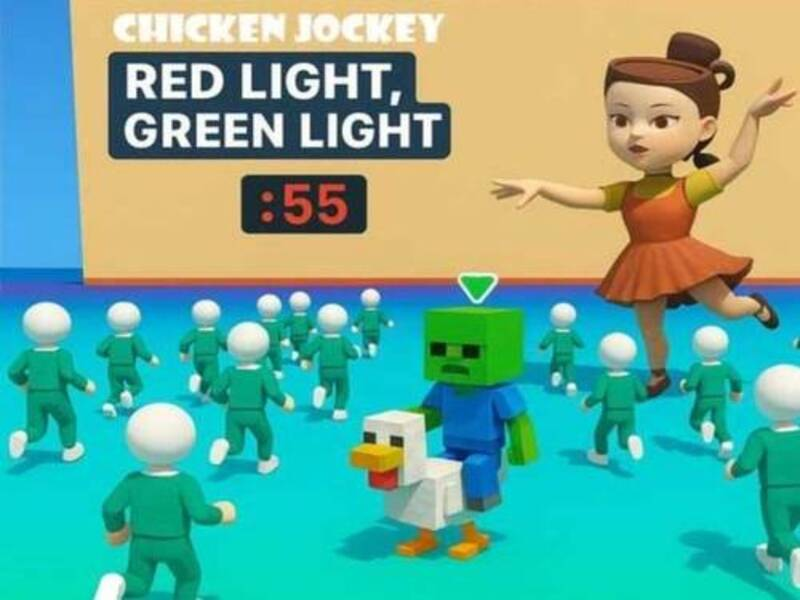 Jockey Chicken: แสงสีเขียวอ่อนสีแดง เกมออนไลน์