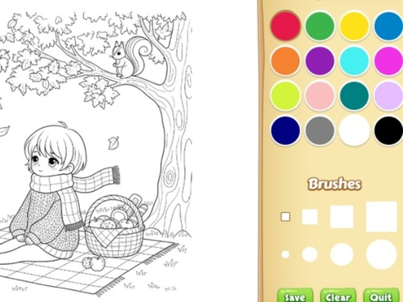 สมุดระบายสีที่สะดวกสบายสำหรับเด็ก เกมออนไลน์